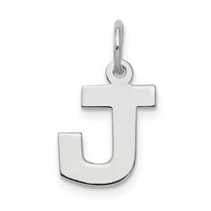 Sterling Silver, Amanda Collection Small Block Style Initial J Pendant